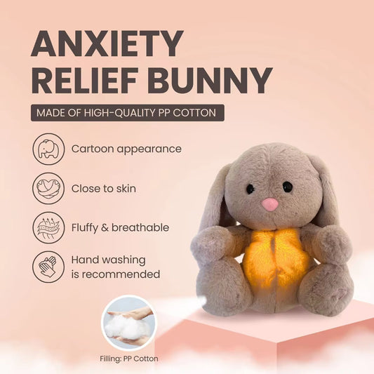 Breathing Bunny, Rabbit & Elephant Plush – Soothing Sensory Toy for Anxiety & Stress Relief, Calming Sleep Aid for All Ages"